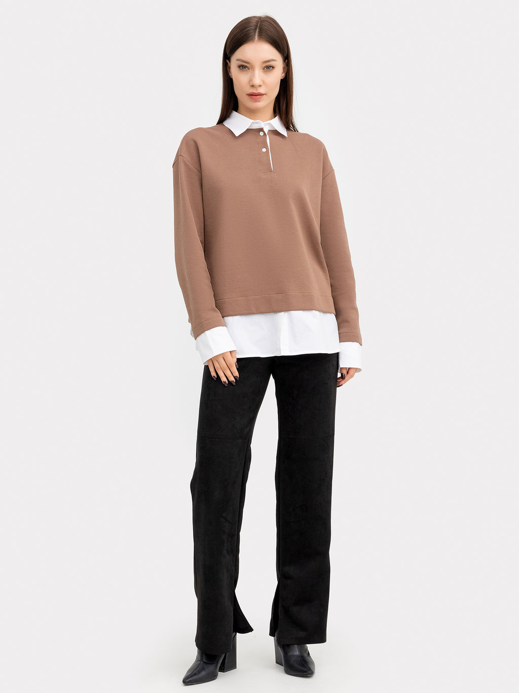 Джемпер женский в таупово-бежевом цвете тауп 122816 - Mark formelle фото 4