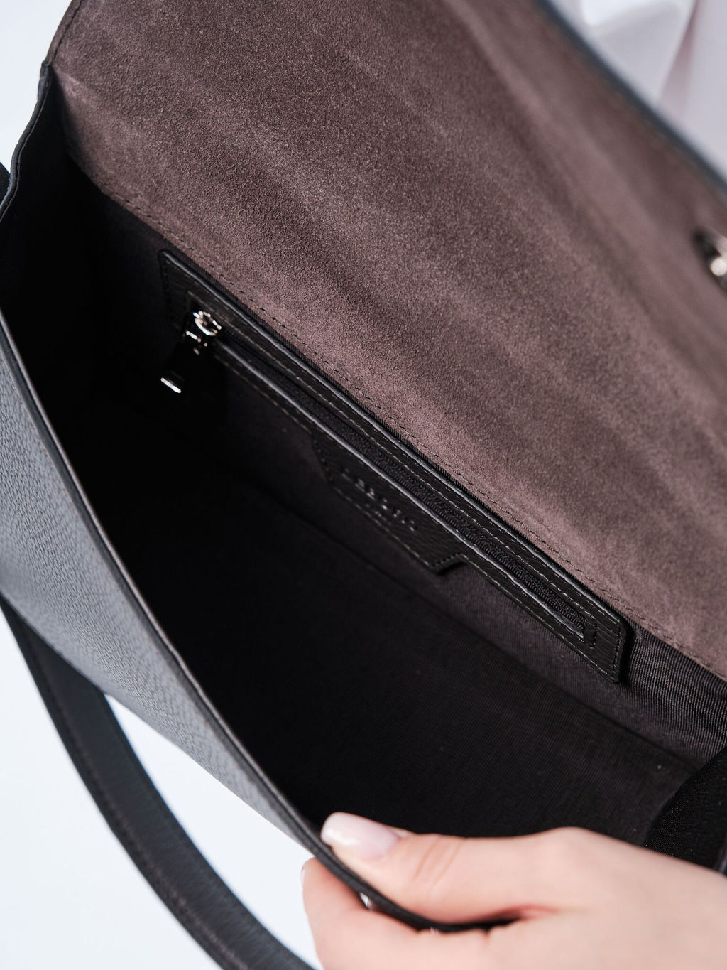 Сумка кожаная багет Deboro 30138 темный лес