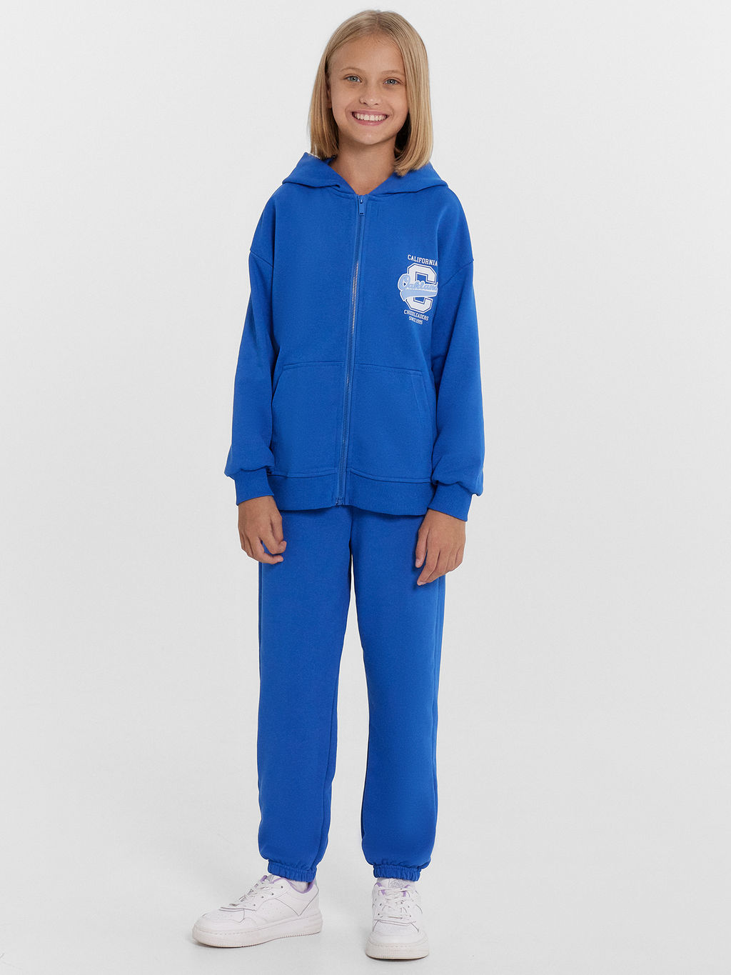 Комплект для девочек (жакет, брюки) синий с печатью - Mark formelle фото 3