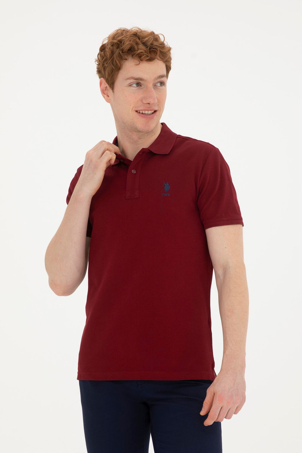 Мужская бордово-красная базовая футболка - U.s. polo assn фото 8