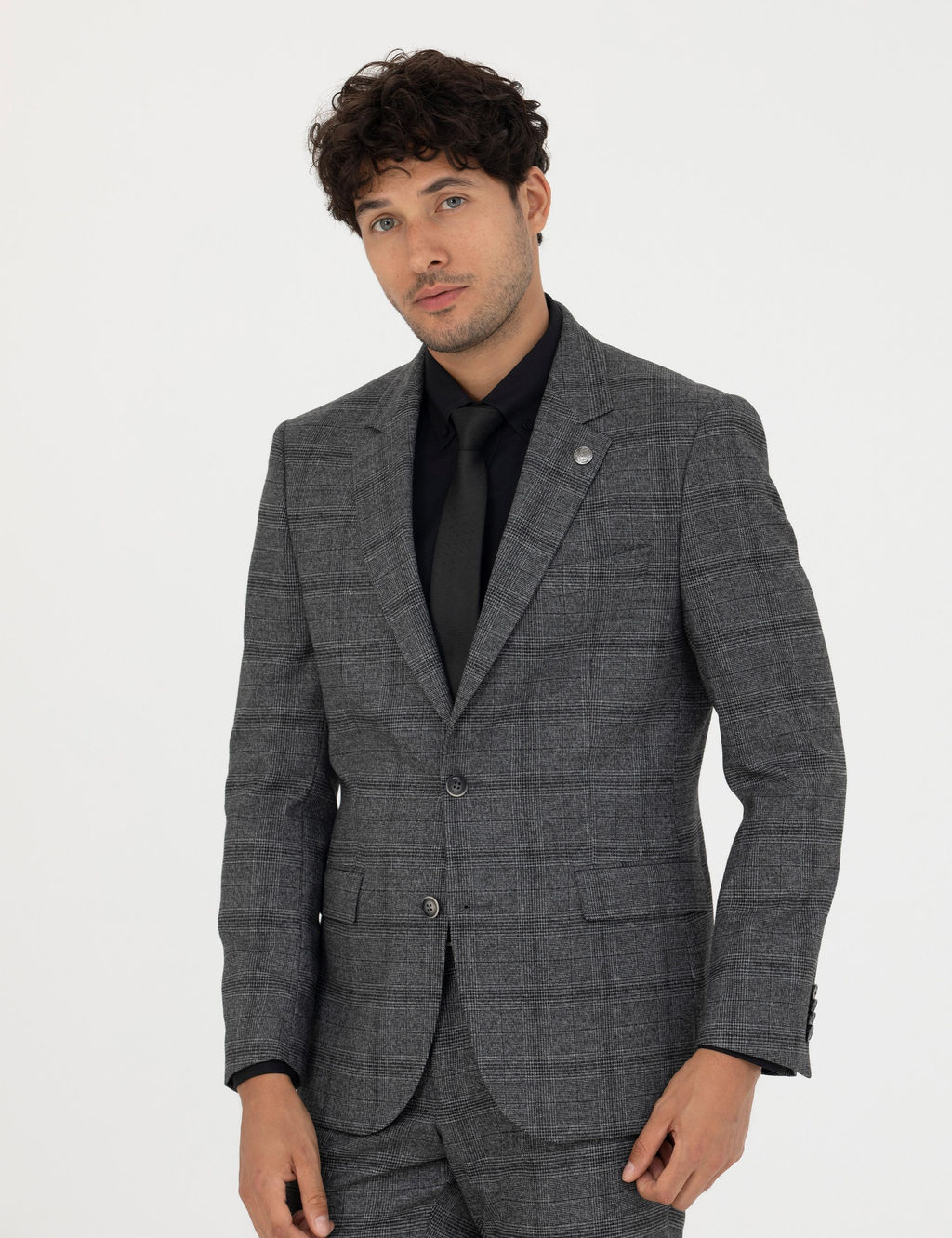 F_me Slim Fit Ekose Tak_m Elbise