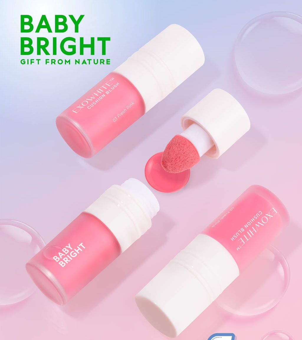 Многофункциональные румяна-кушон Exowhite Нежно Коралловый №05 BABY BRIGHT 4 мл  фото 3