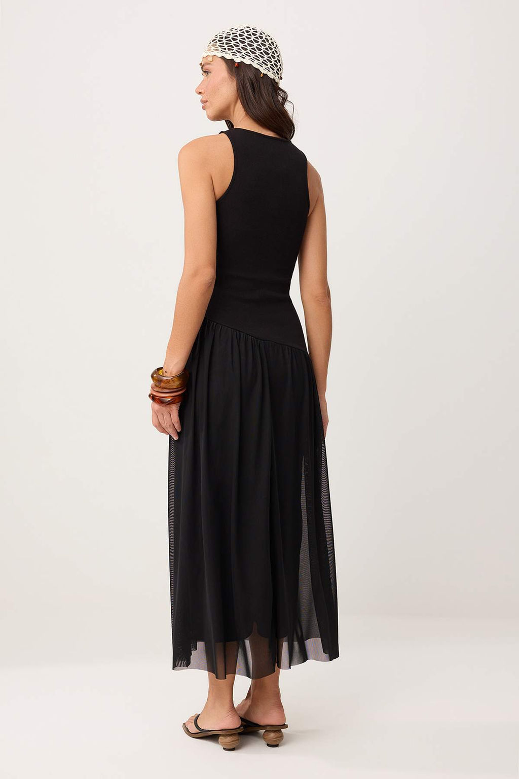 Siyah Bodycon Kolsuz Buzgulu Maxi Fitilli Esnek Orme Elbise TWOSS26EL00204 - Trendyolmilla фото 9
