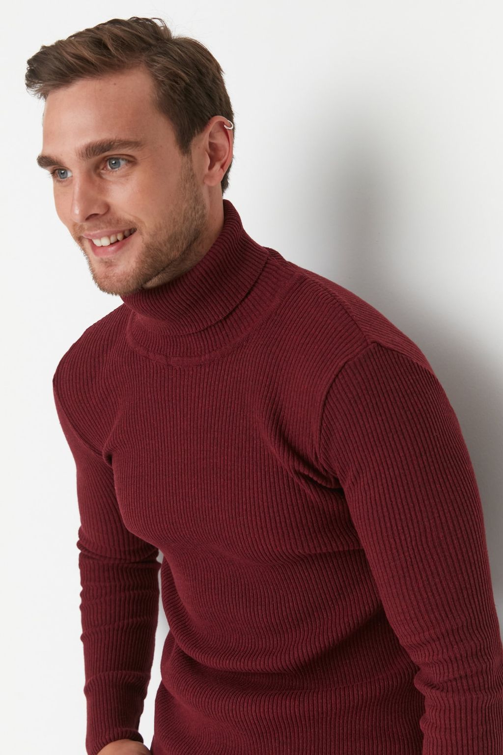 TRENDYOL MAN Lacivert Slim Fit Pamuklu Bal?kc? Yaka Fitilli Orgu Kazak TMNAW20MG0031 - Trendyolmilla фото 56