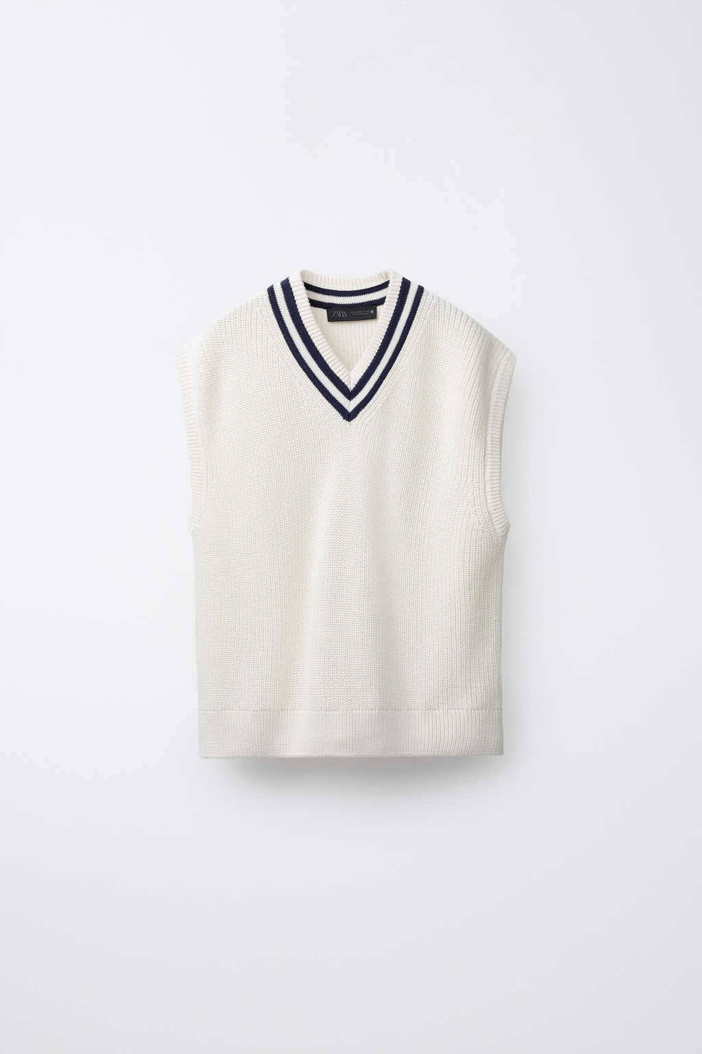 CONTRAST VARSITY KNIT VEST