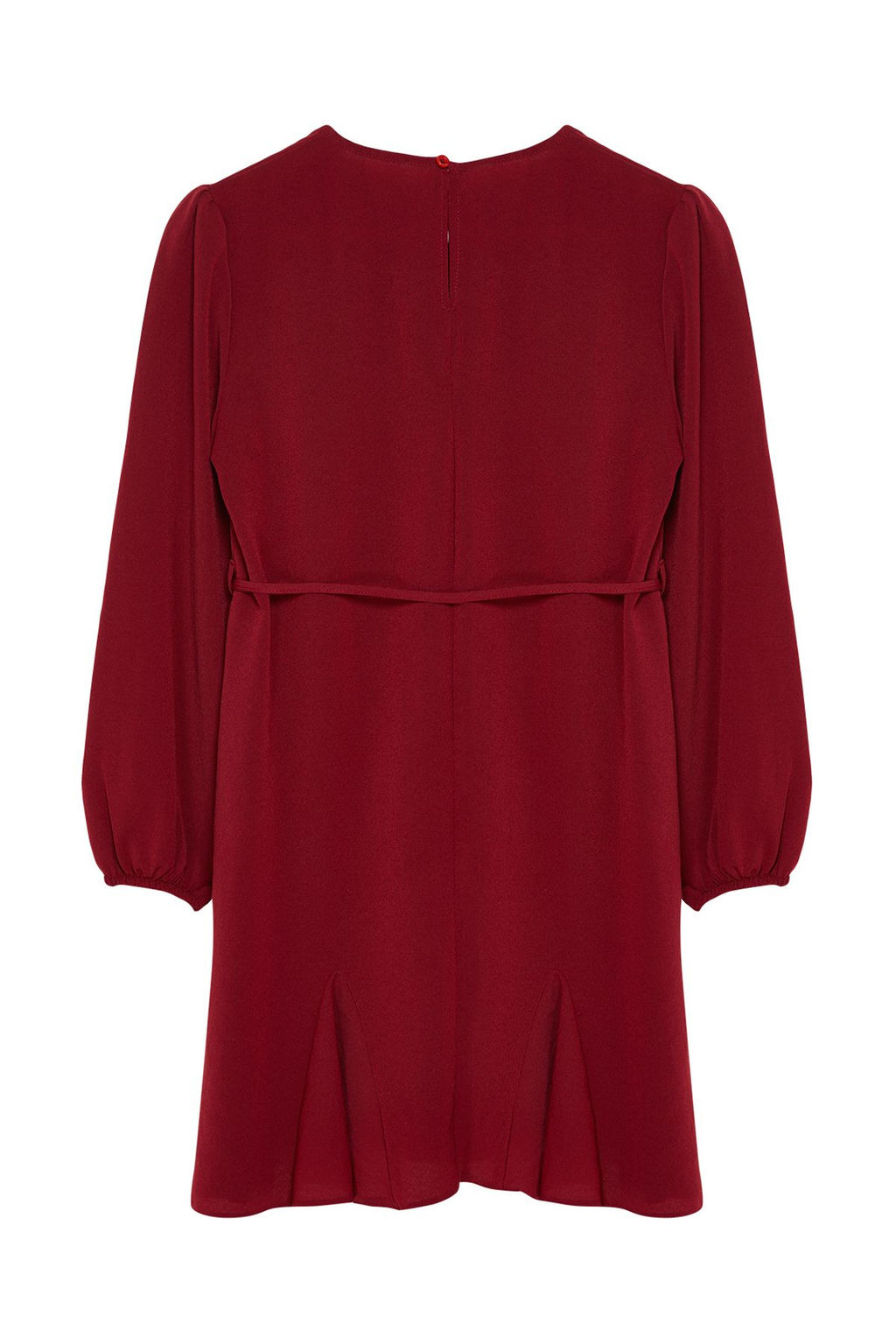 Bordo Kusakl? Duz Mini Dokuma Elbise TWOAW24EL00337