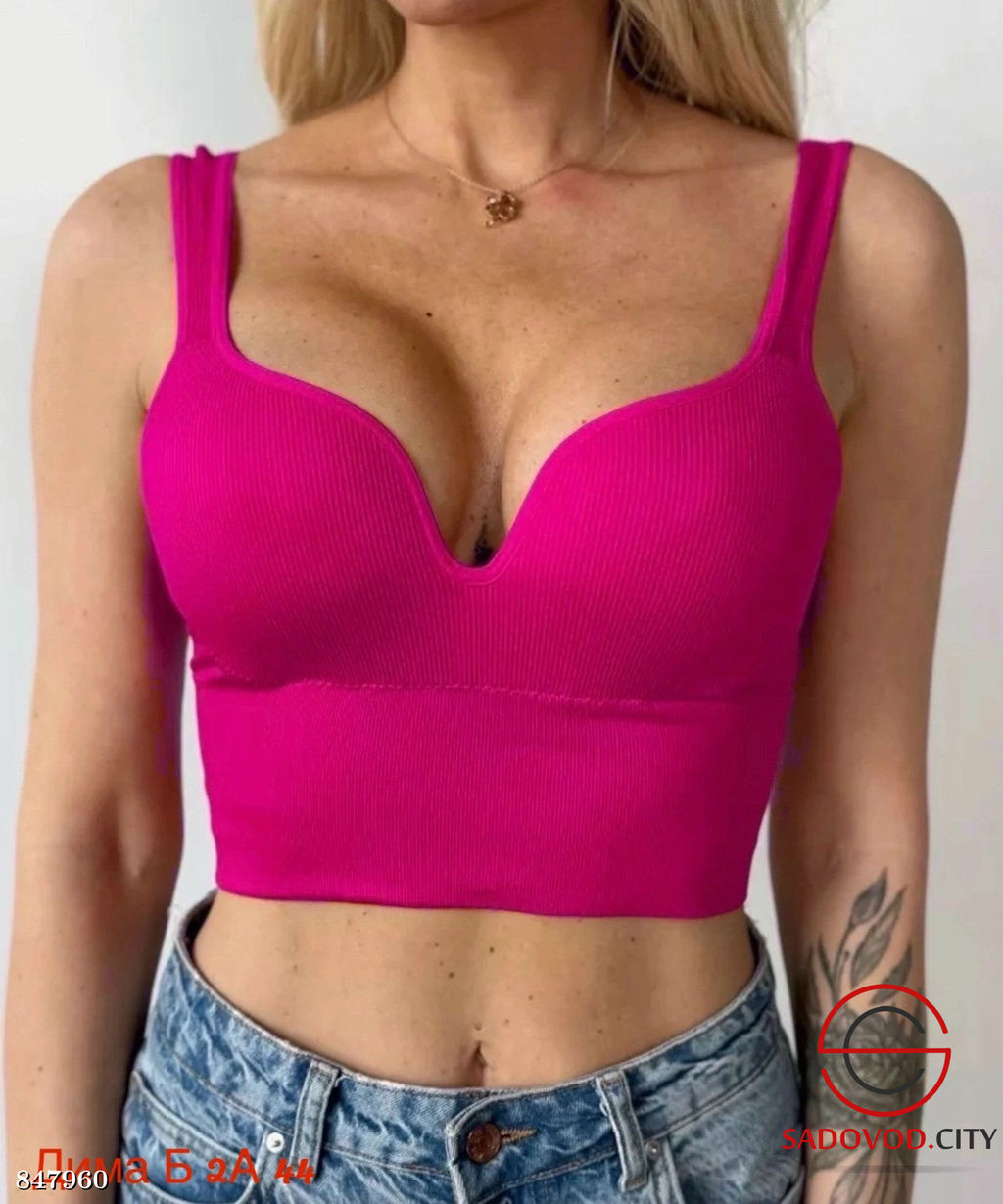 Майка женская однотонная укороченная - Bruno фото 7