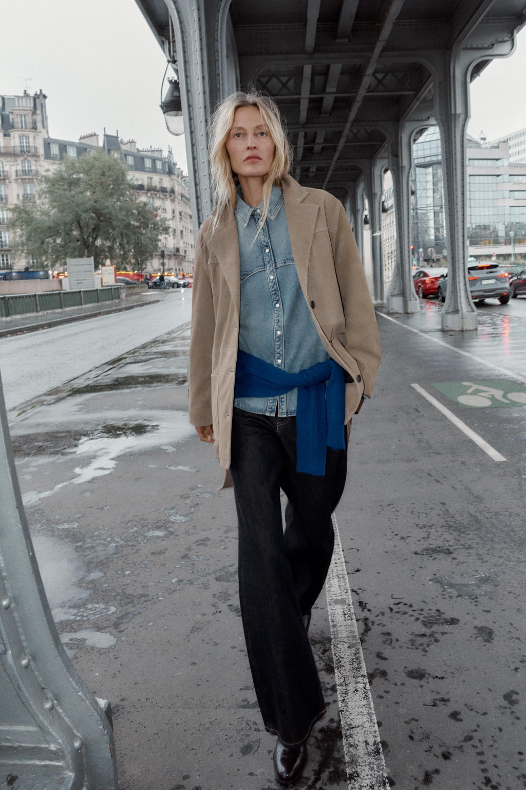 100% LEATHER JACKET WITH BELT - Zara фото 5