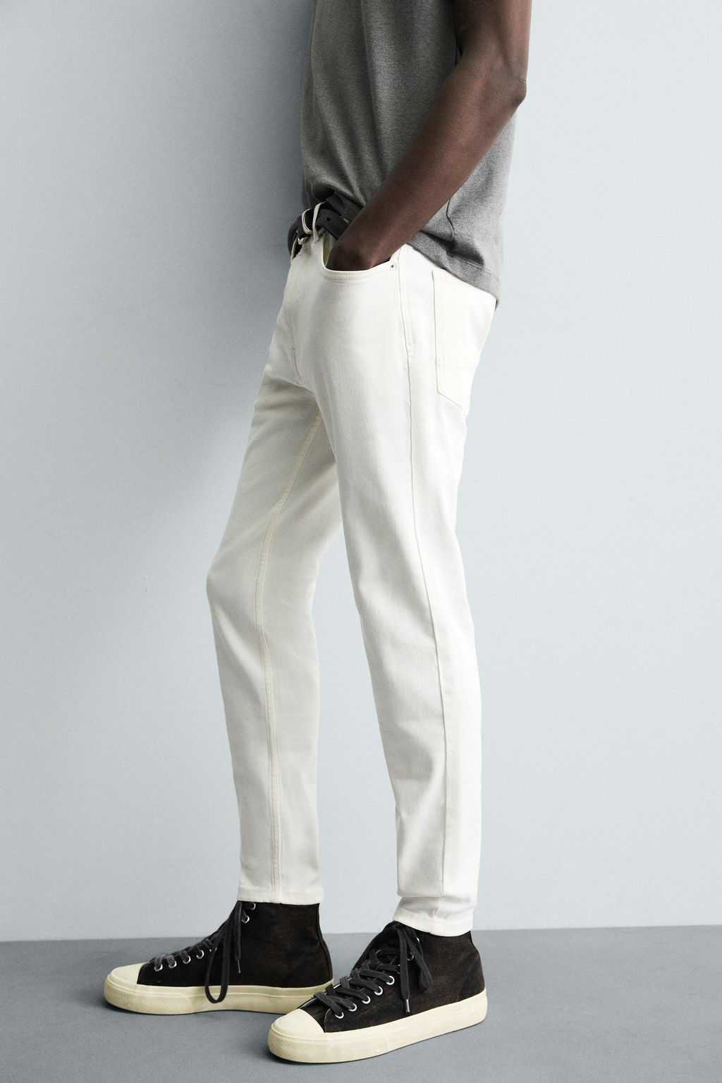 JEANS SKINNY FIT CROPPED / Blanco roto - Zara фото 5