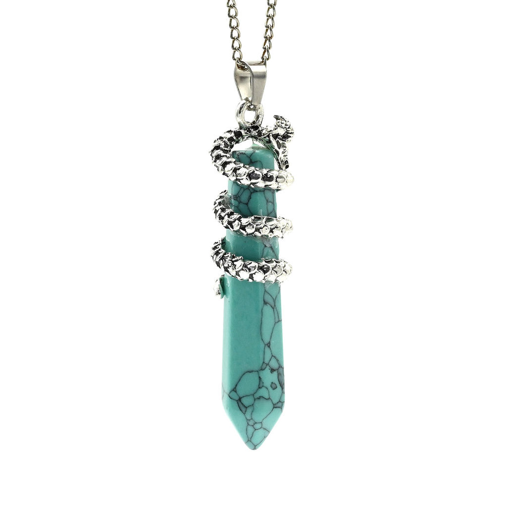 Подвеска Дракон с бирюзой иранской имитация 15*58мм