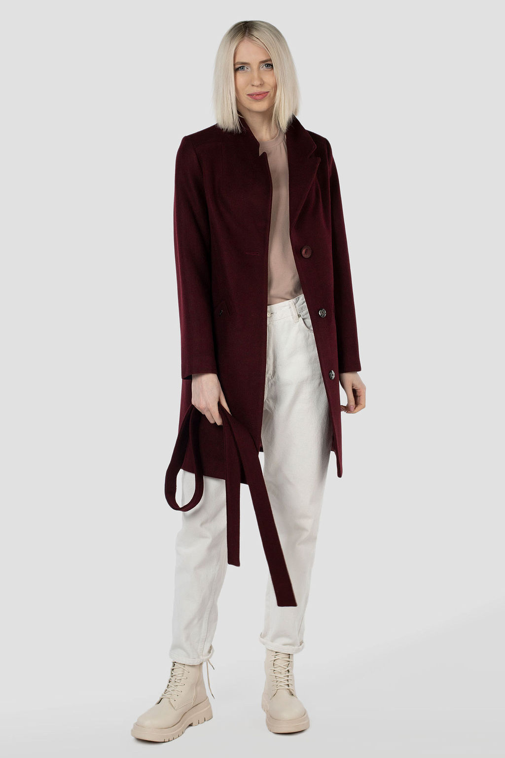 Пальто женское демисезонное (пояс) - El podio фото 2