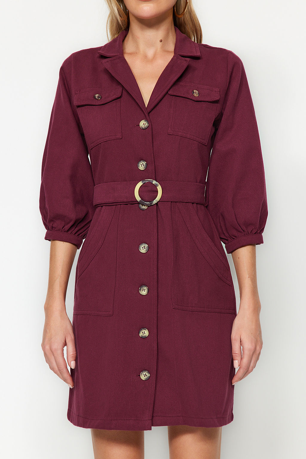 TRENDYOLMILLA Haki Baglama Detayl? Dokuma Elbise TWOAW20EL1156  фото 13