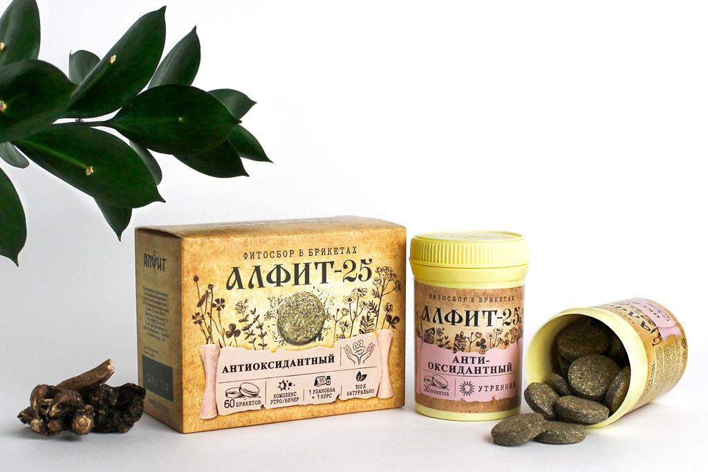 Алфит-25 Антиоксидантный БАД в брикетах Алфит 1207