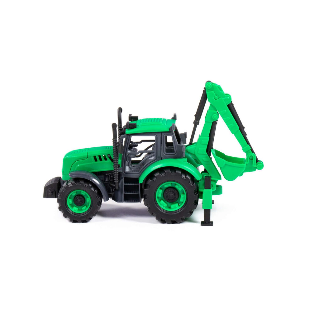 Экскаватор Прогресс инерционный (зелёный) (в лотке) - Полесье фото 3