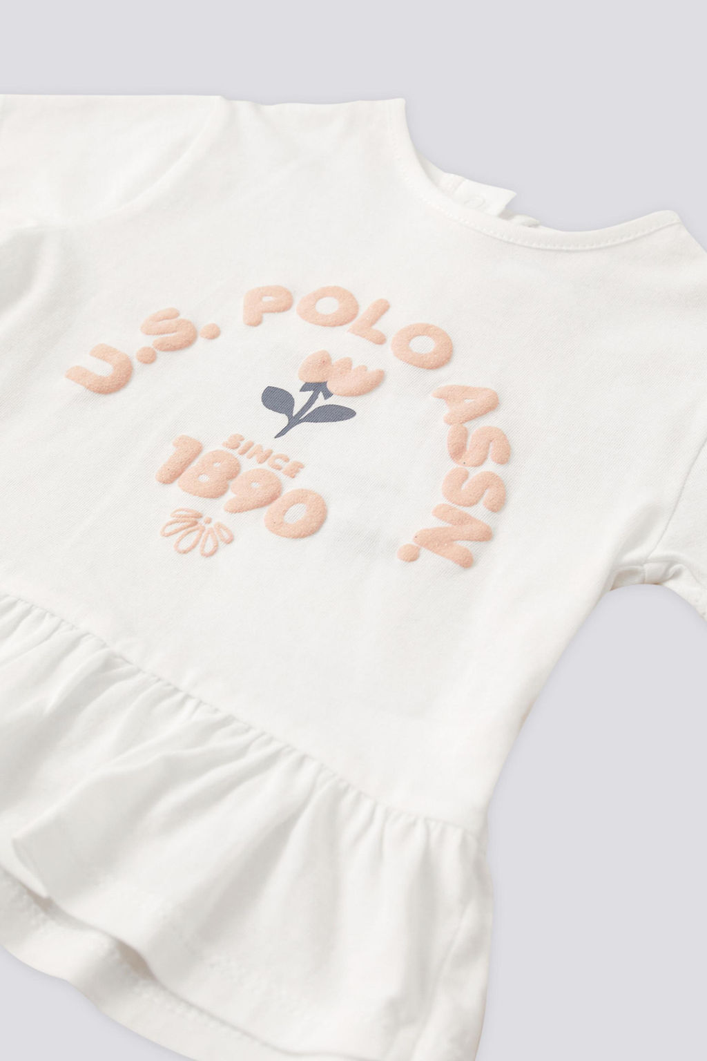 Розовый комплект футболок с короткими рукавами с принтом для маленьких девочек Неожиданная скидка в корзине - U.s. polo assn фото 3