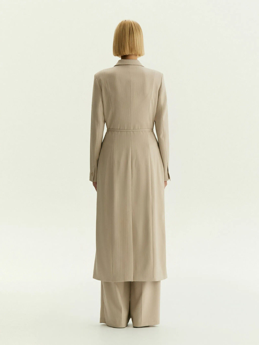 Жакет-платье макси в полоску, ML891/ginger - Emka фото 6