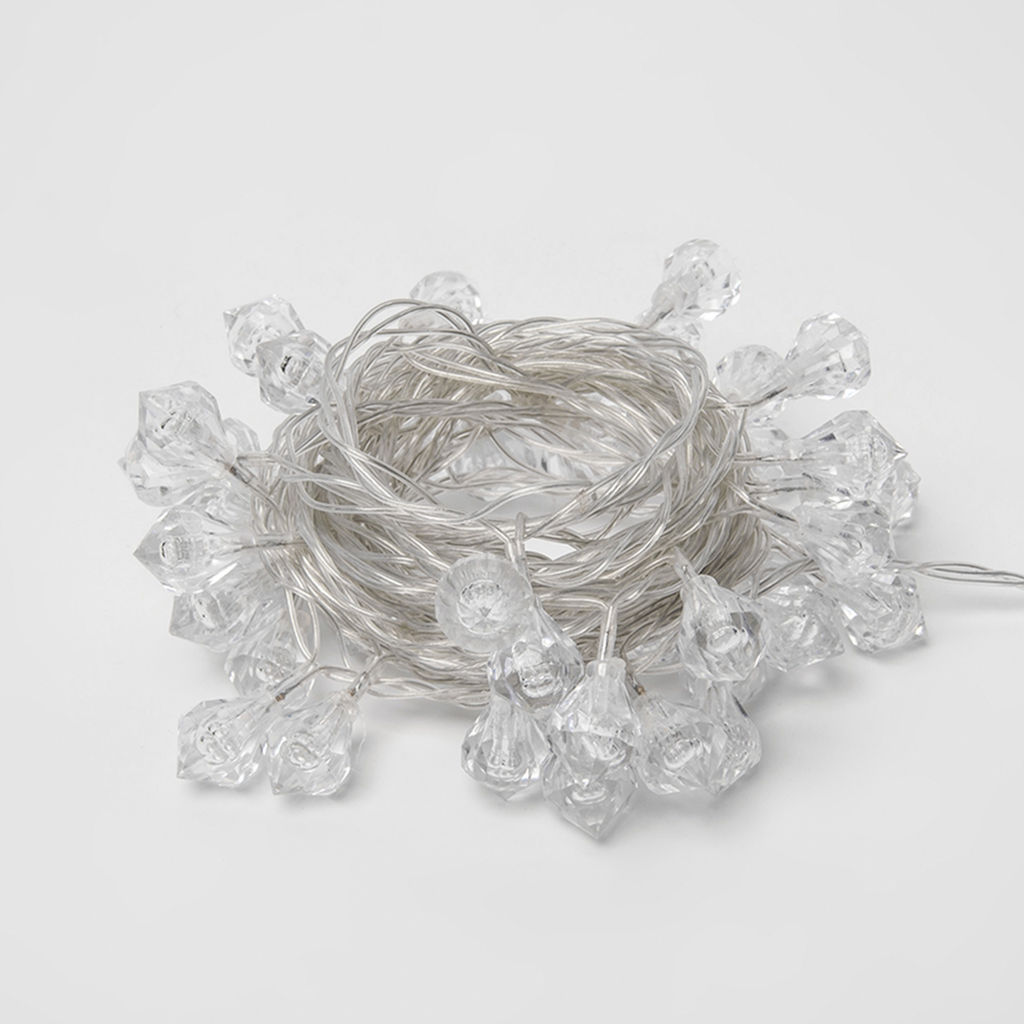 ULD-S0700-050/DTA WHITE IP20 DIAMONDS Гирлянда светодиодная Бриллианты, с контроллером, 7м. 50 светодиодов. Белый свет. Провод прозрачный. TM Uniel. - Volpe фото 4