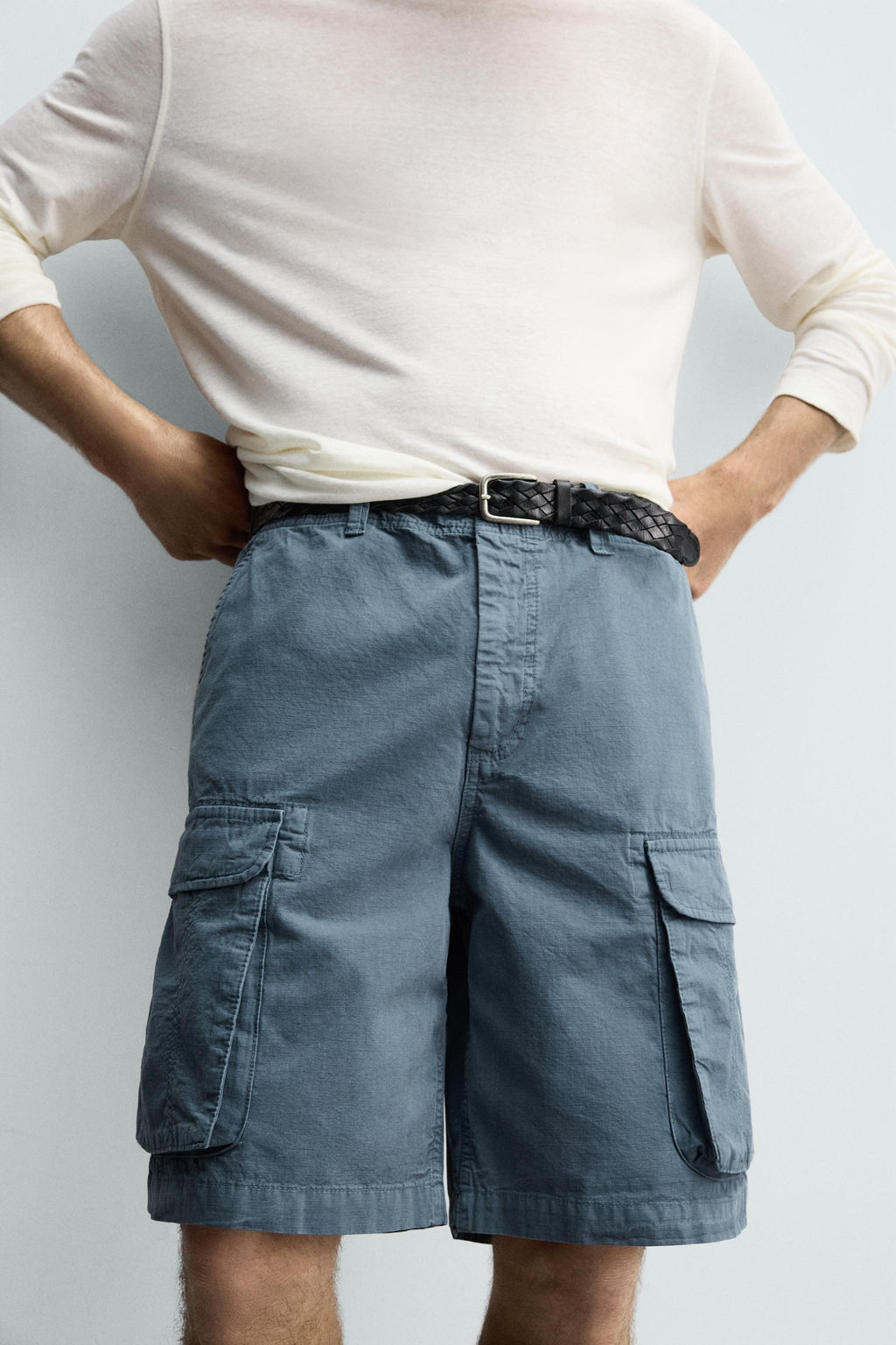 BERMUDA CARGO RELAXED FIT / Azul