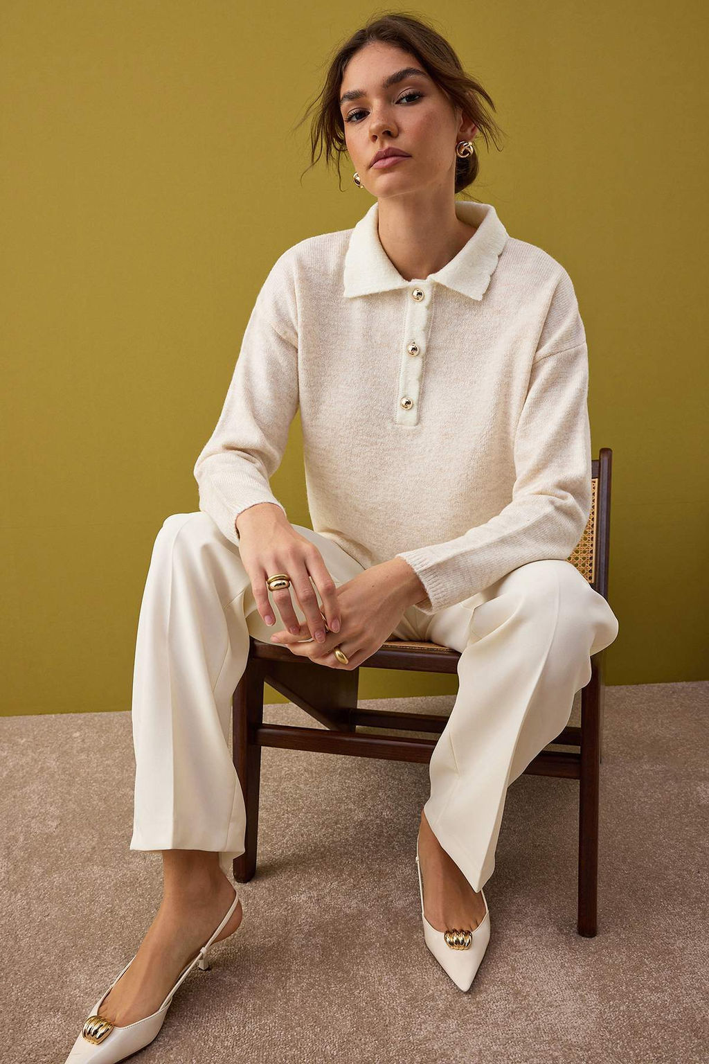 Indigo Yumusak Dokulu Genis Kal?p Triko Kazak TWOAW26KZ00062 - Trendyolmilla фото 9