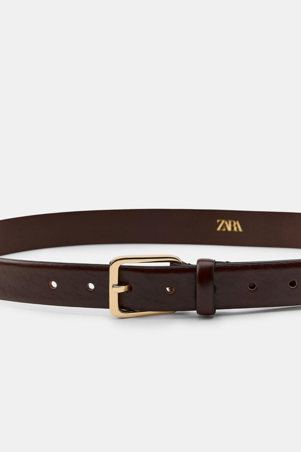 100% LEATHER BELT WITH SQUARE BUCKLE - Zara фото 10