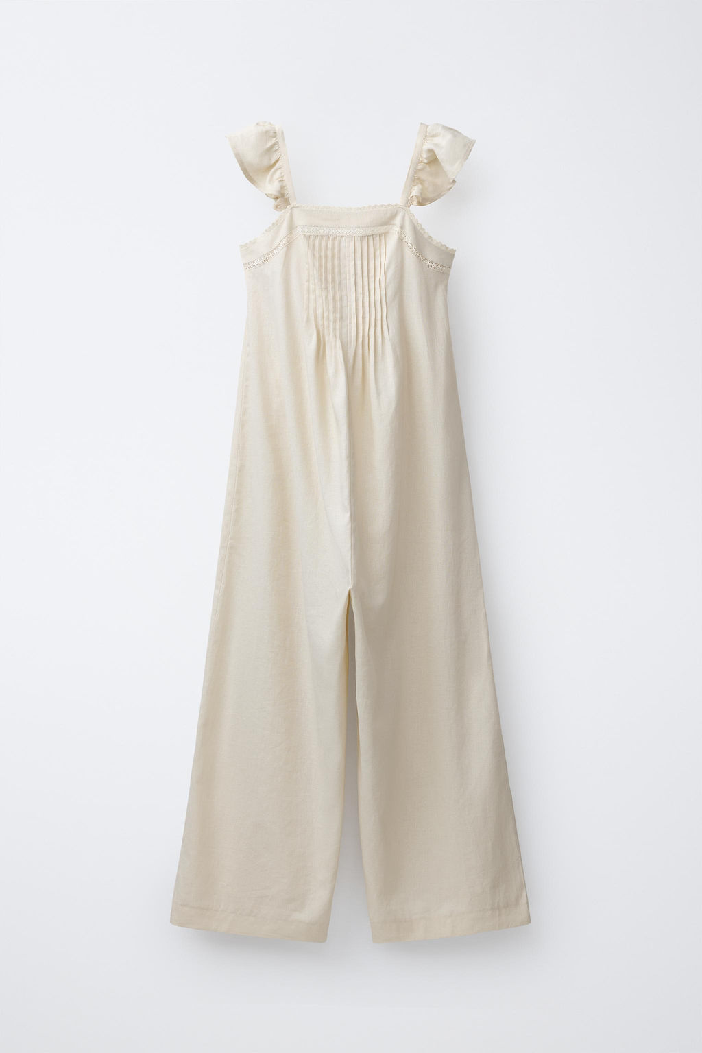 MONO LARGO PUNTILLA CON LINO / Crudo