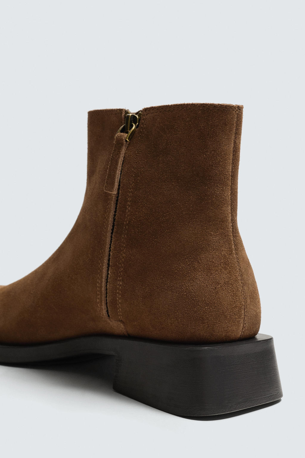 LEATHER BOOTS WITH TOPSTITCHING - Zara фото 3