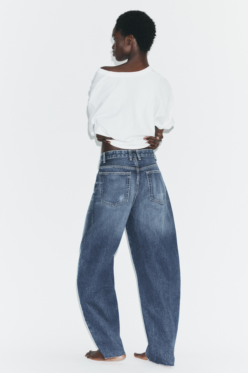TRF HIGH-WAIST BARREL JEANS - Zara фото 9