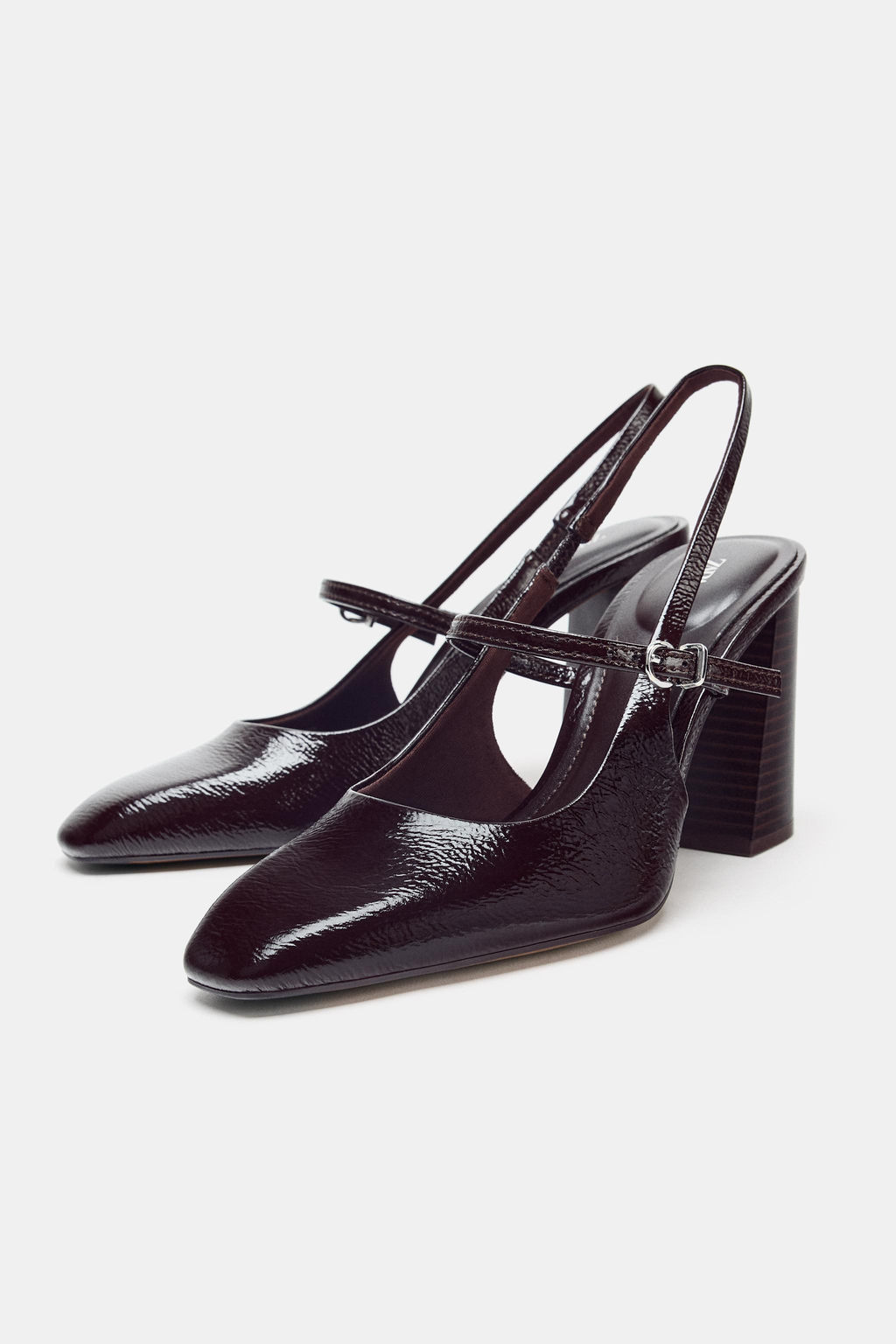 FAUX PATENT MARY JANE SLINGBACK HEELS - Zara фото 7