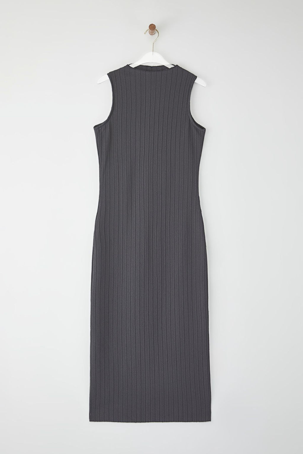 TRENDYOLMILLA Kahverengi Dokulu Kumas Dik Yaka Vucuda Oturan Esnek Maxi Orme Elbise TWOSS25EL00163  фото 14