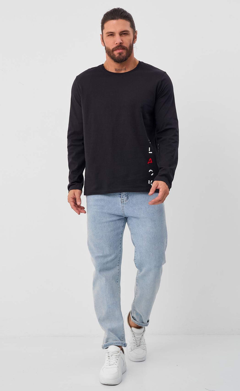 Лонгслив F521-1001-899 black - Fine joyce фото 5