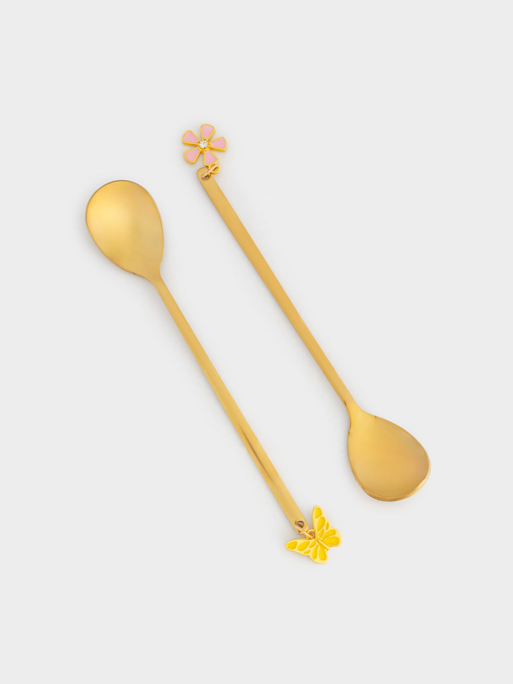 Ложка десертная, 14 см, 2 шт, сталь, золотистая, Цветок/Бабочка, Butterfly - Anna lafarg фото 2
