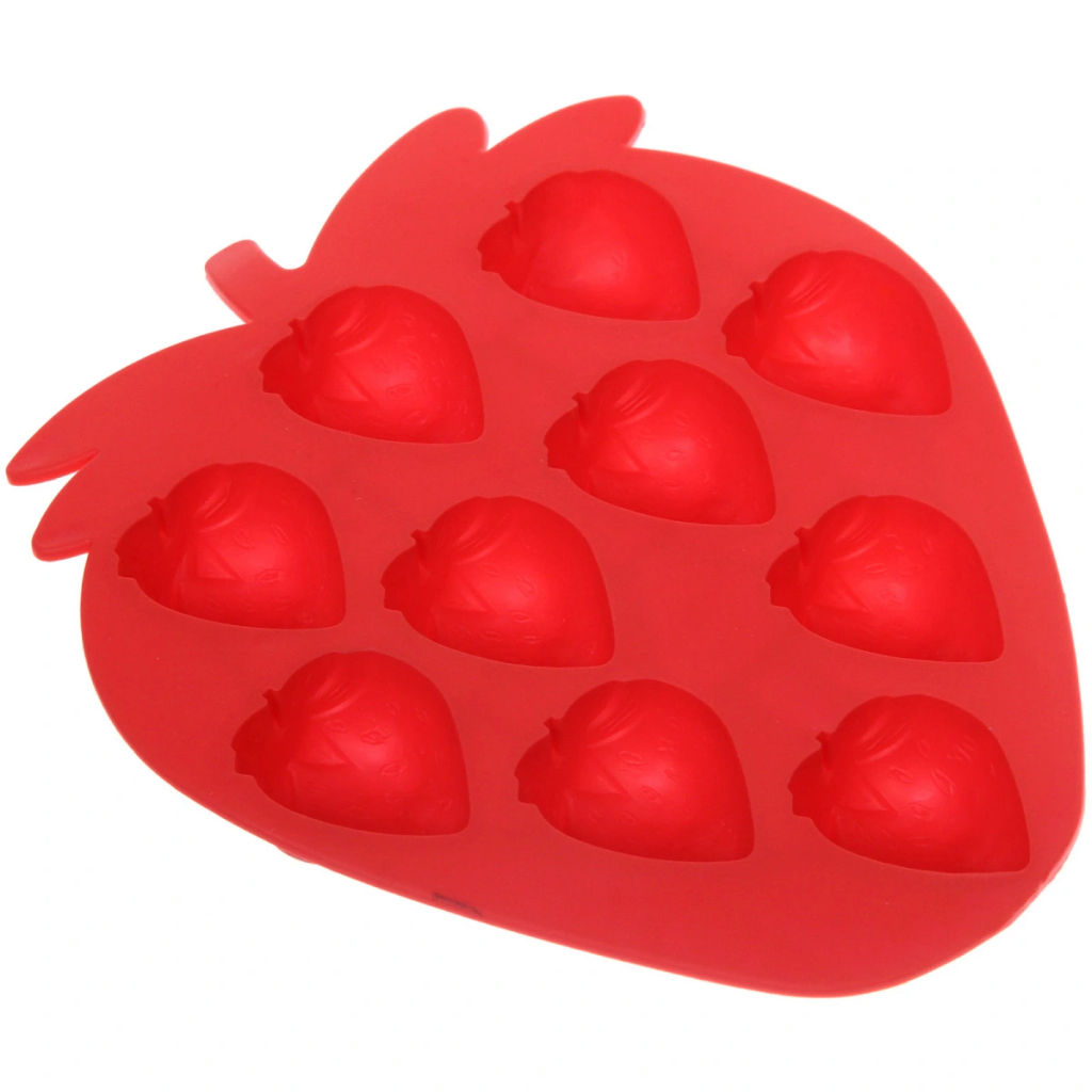 Цена за 5 шт. Форма для льда силиконовая "Клубничка" 18*16см, цвета микс