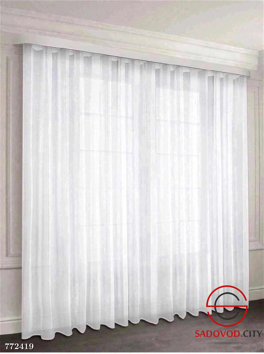 Тюль вуаль однотонная подшитая