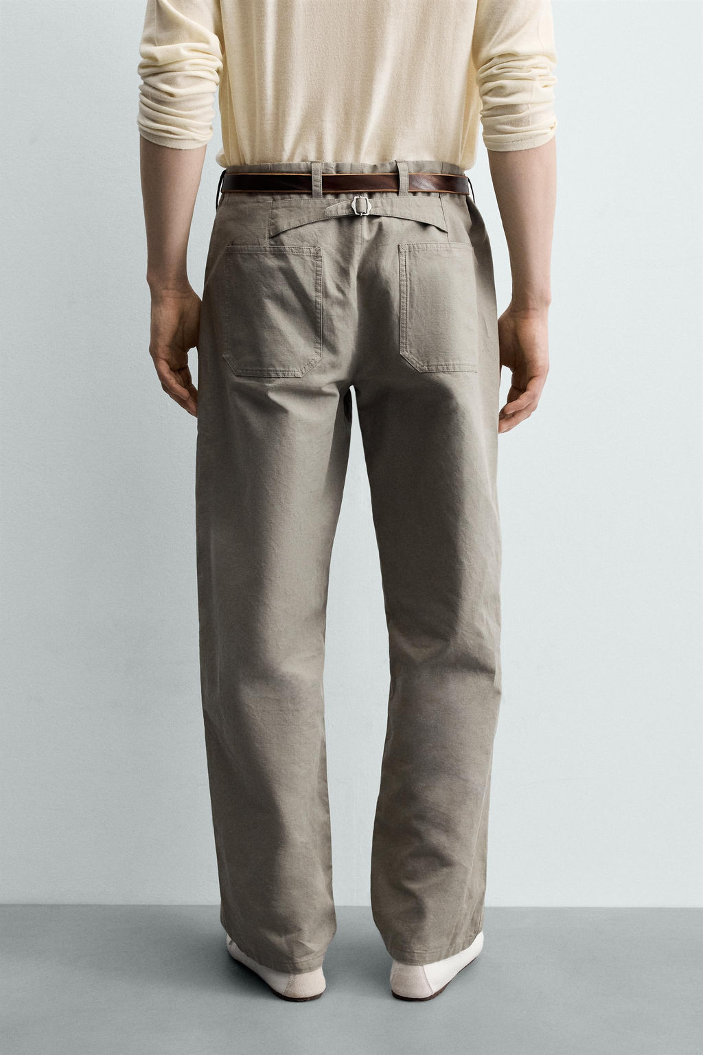 PANTAL?N RELAXED FIT TRABILLA / Verde gris - Zara фото 3