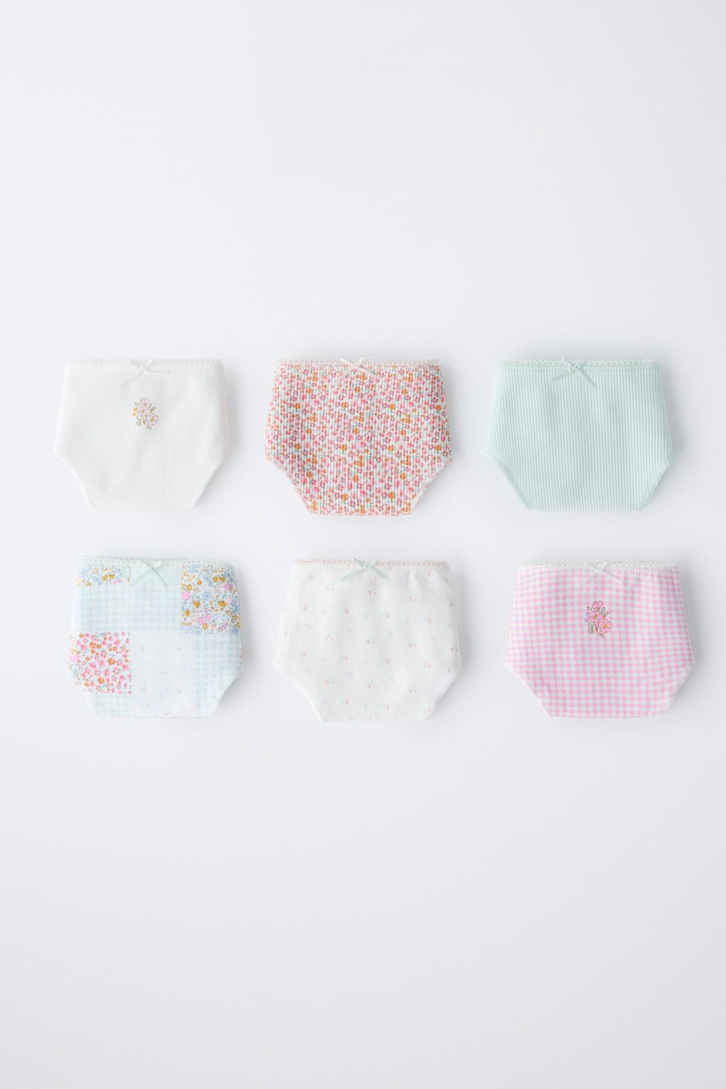 AGES 6-14/ SIX-PACK OF PATCHWORK AND FLORAL RIB BRIEFS - Zara фото 5