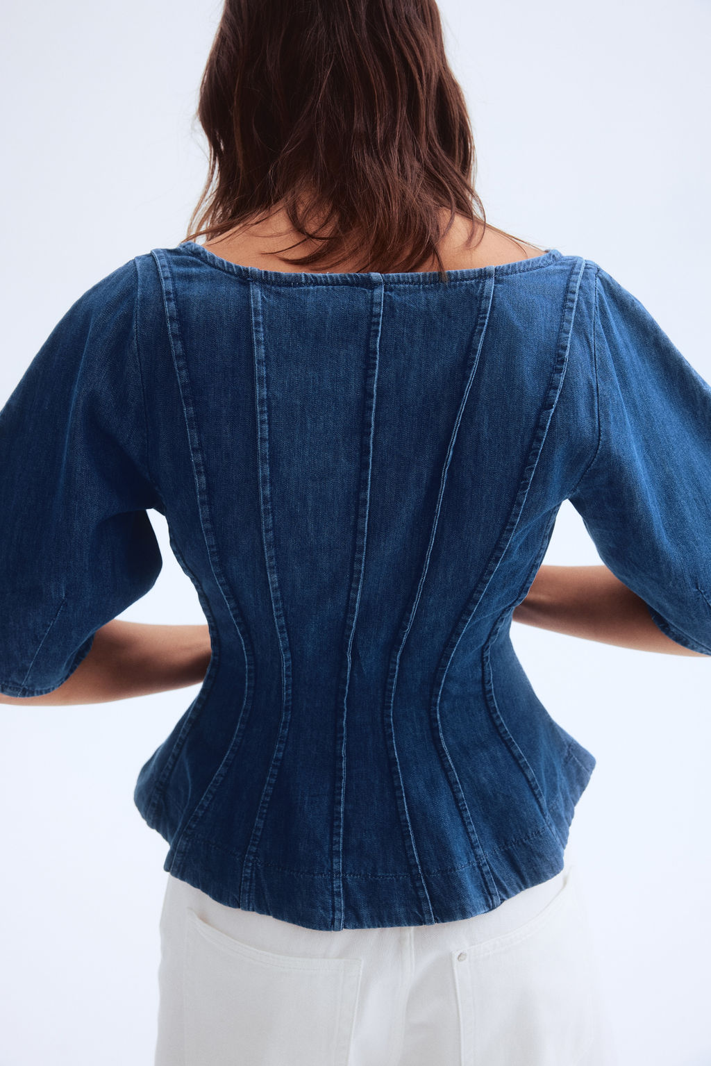 Blusa denim con peplum - H&m фото 4