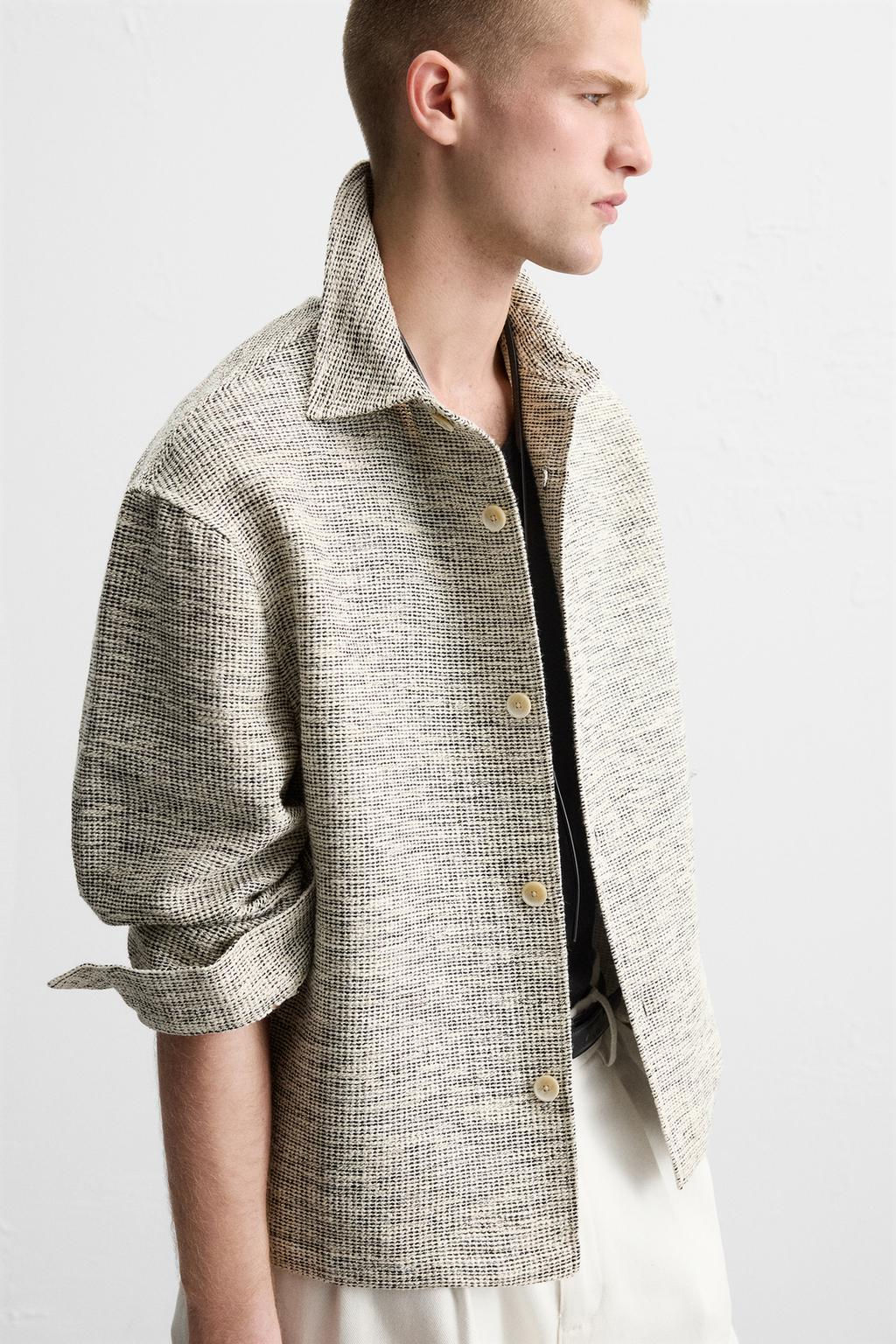 CONTRAST TEXTURED OVERSHIRT - Zara фото 7