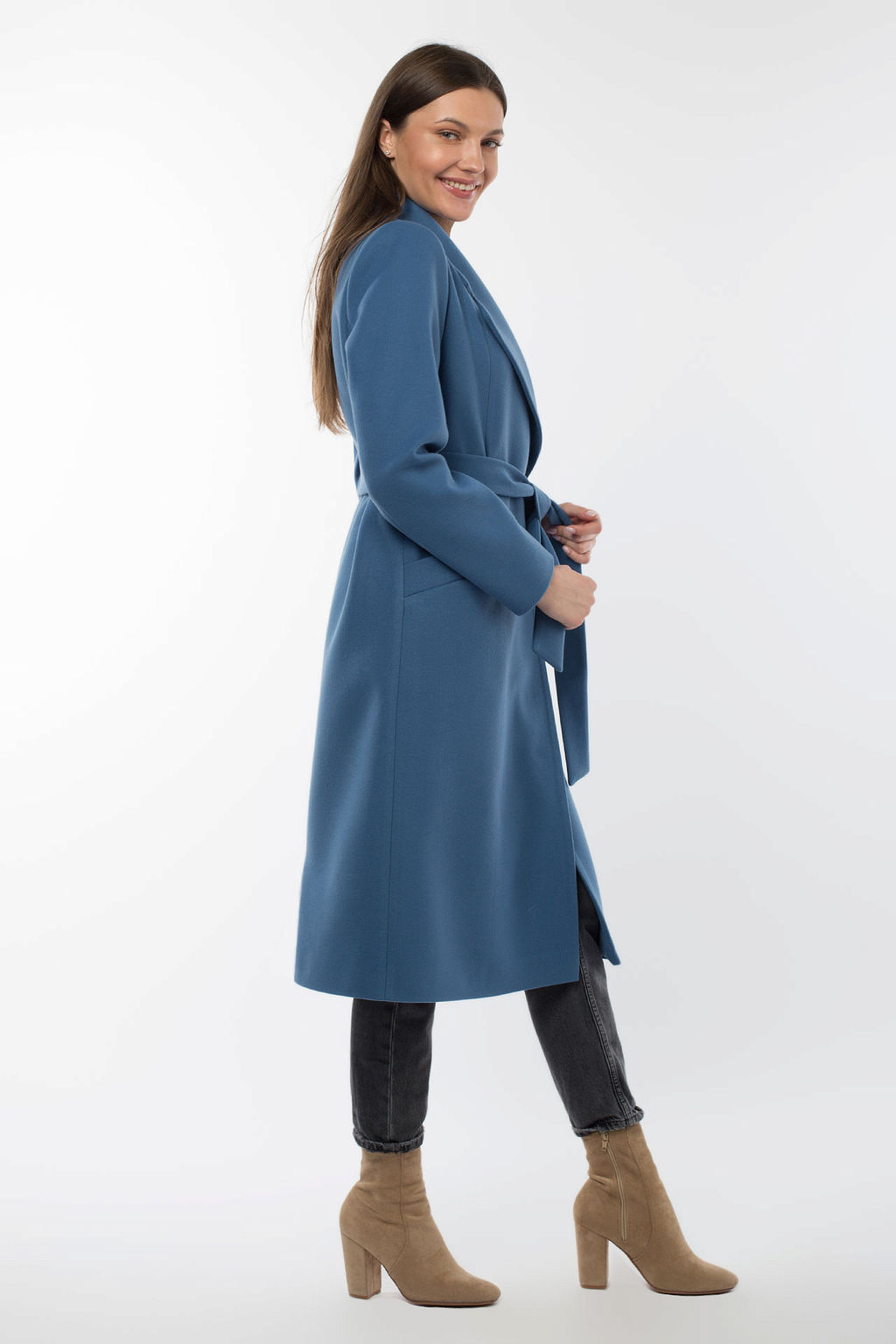 Пальто женское демисезонное (пояс) - El podio фото 4