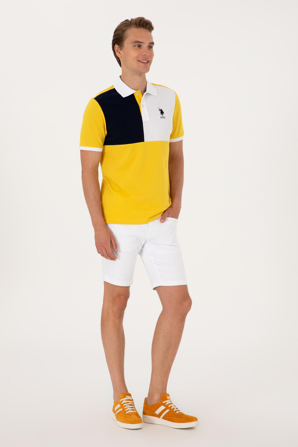 Erkek Regular Fit Polo Yaka Koyu Sar_ Ti__rt Sepette S_rpriz _ndirim - U.s. polo assn фото 4
