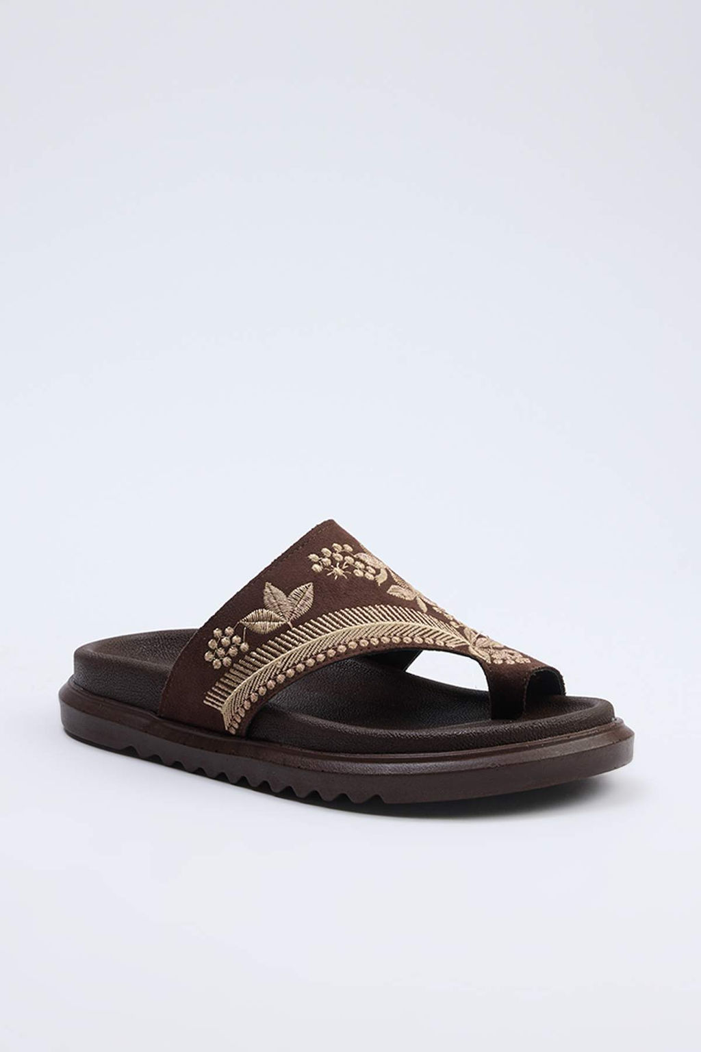 Kahverengi Isleme Detayl? Parmak Aras? Kad?n Terlik TAKSS26TE00040 - Trendyolmilla фото 2