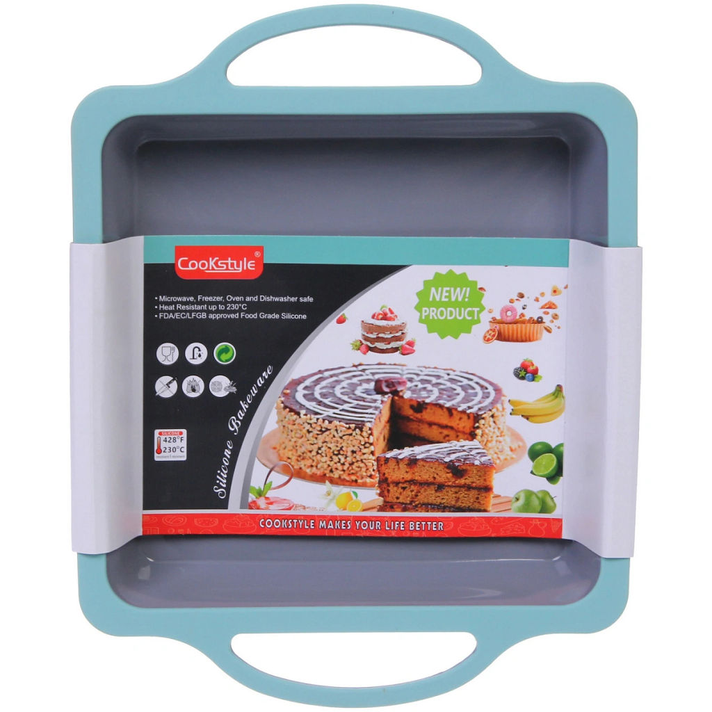 Форма силиконовая "CooKstyle" квадратная с ручками, 20*29*4см, с металлической вставкой
