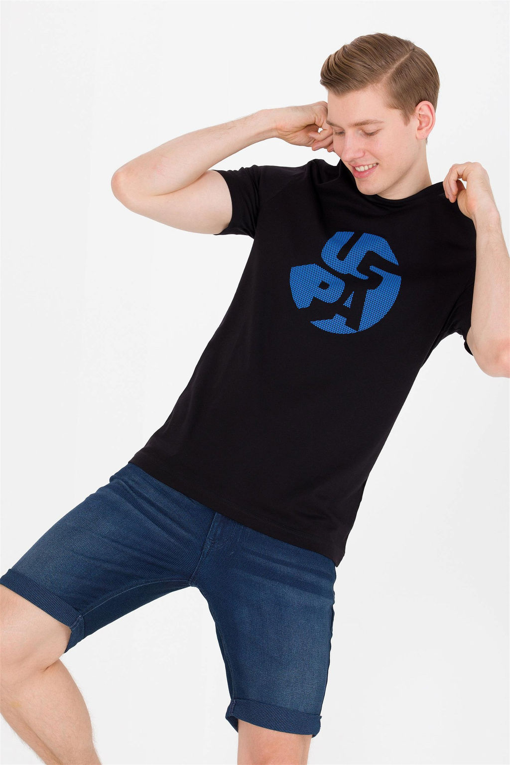 Мужская черная футболка с круглым вырезом - U.s. polo assn фото 7