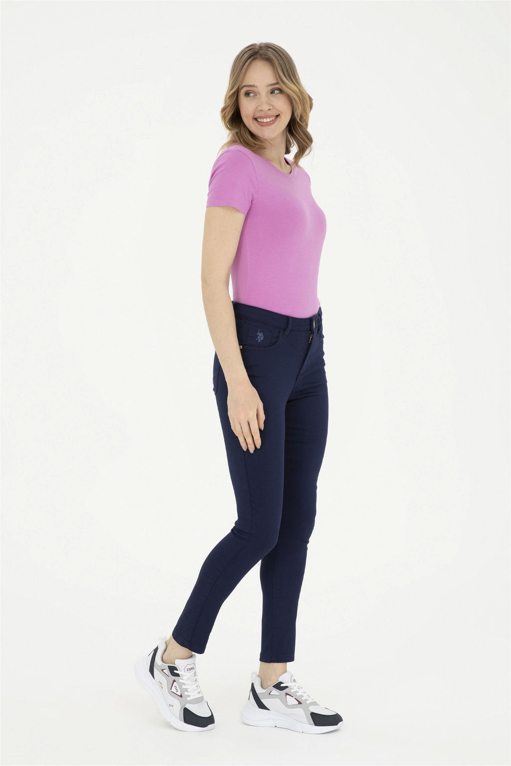 Женские темно-синие брюки из плотной ткани Неожиданная скидка в корзине - U.s. polo assn фото 3