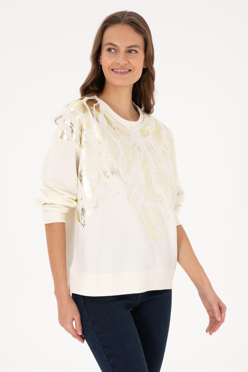 Kad_n Krem Sweatshirt - U.s. polo assn фото 3