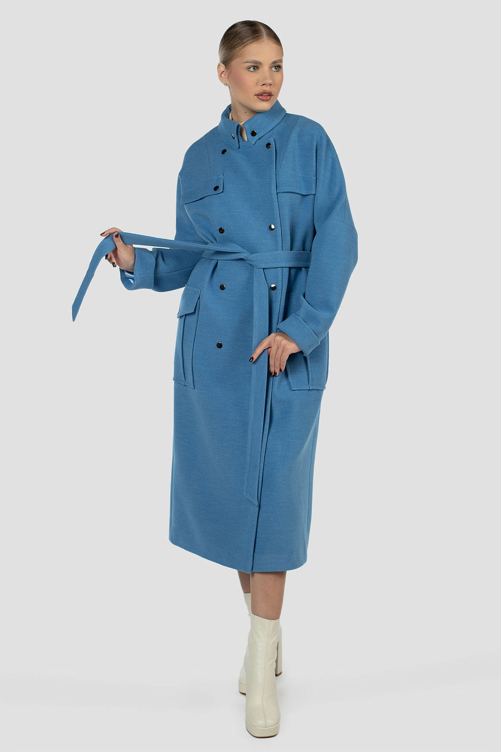01-12075 Пальто женское демисезонное (пояс) - El podio фото 2