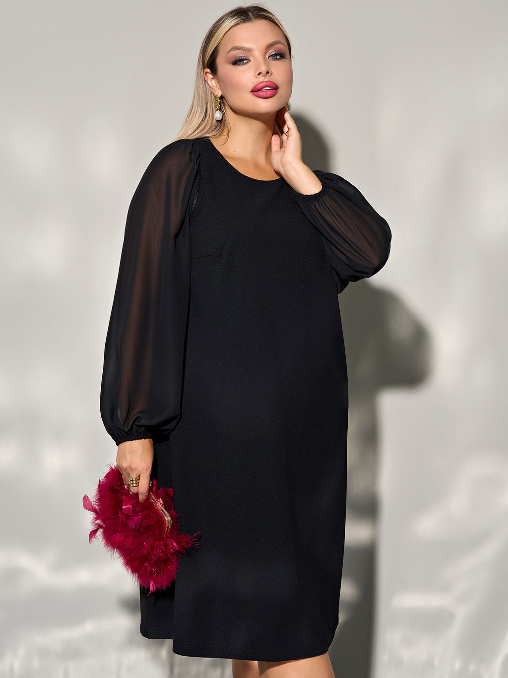 Платье 0287-1с черный каменный - Dora фото 86