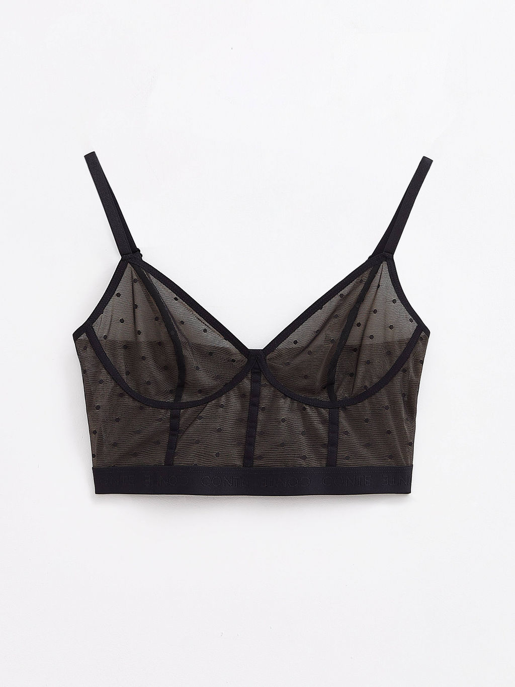 CONTE MESH&DOTS LBE 2299 Бюстье в мелкую сетку с рисунком точки black - Conte elegant фото 4
