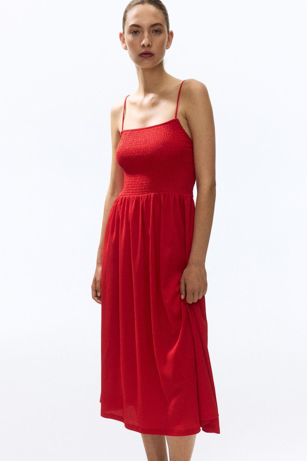 Vestido de tirantes con cuerpo nido de abeja - H&m фото 11