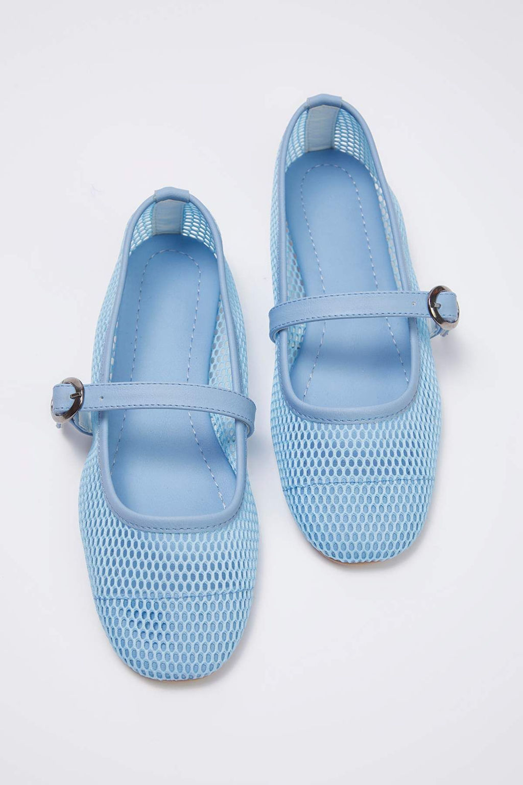 Trendyol Shoes Beyaz Fileli Yuvarlak Burun Mary Jane Kad?n Babet TAKSS24BE00000 - Trendyolmilla фото 13