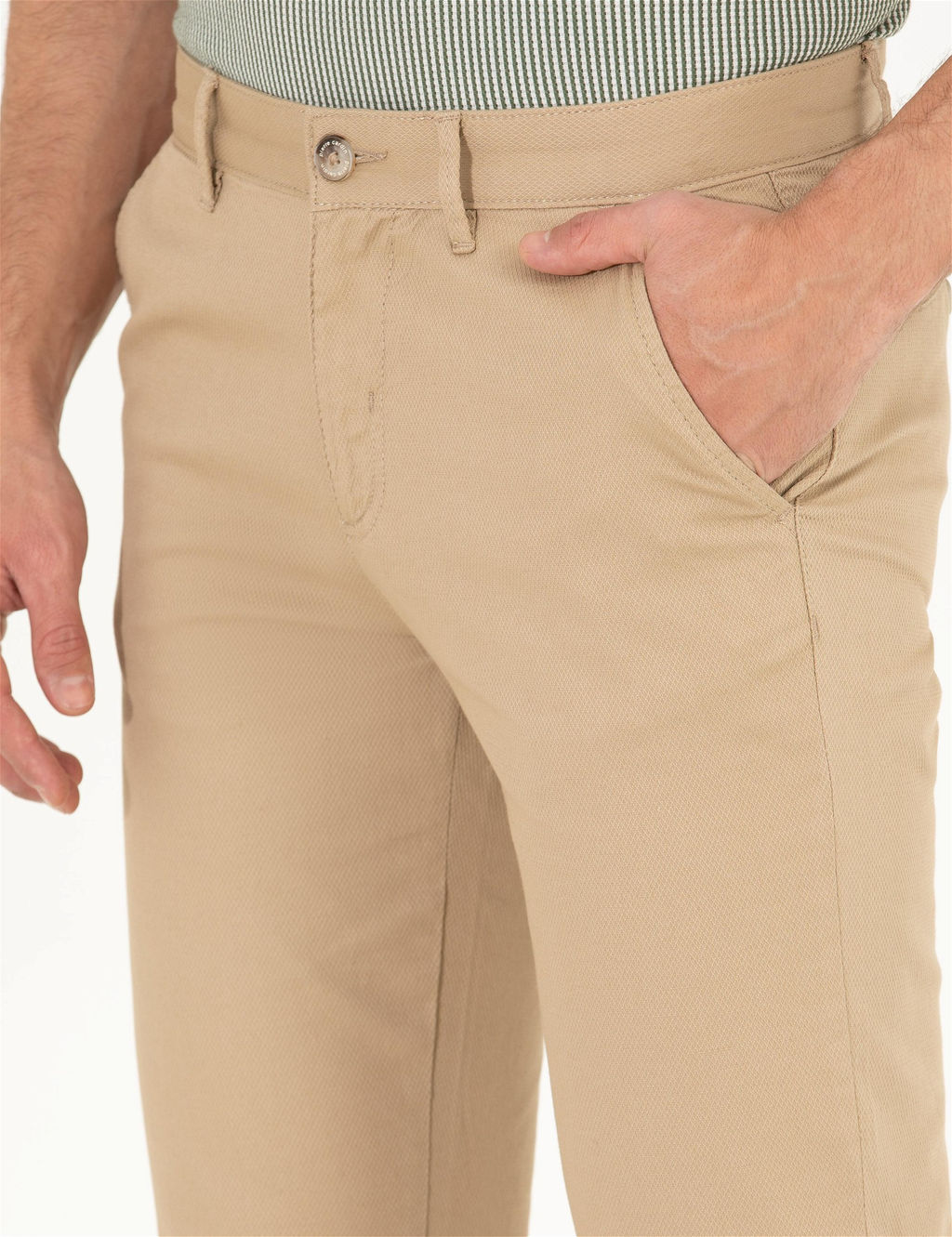 Bej Regular Fit Kanvas Pantolon - Pierre cardin фото 5
